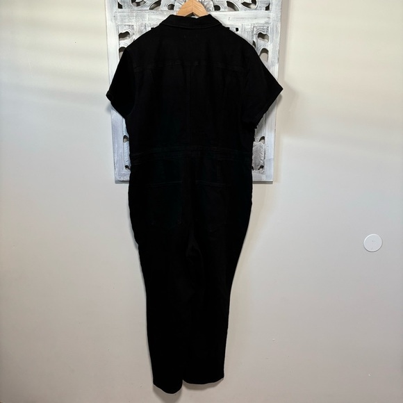 NEW Good American The Fit For Success Black Stretch Denim Zip Front Jumpsuit - Picture 5 of 10
